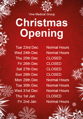 Christmas 2025 Opening Hours